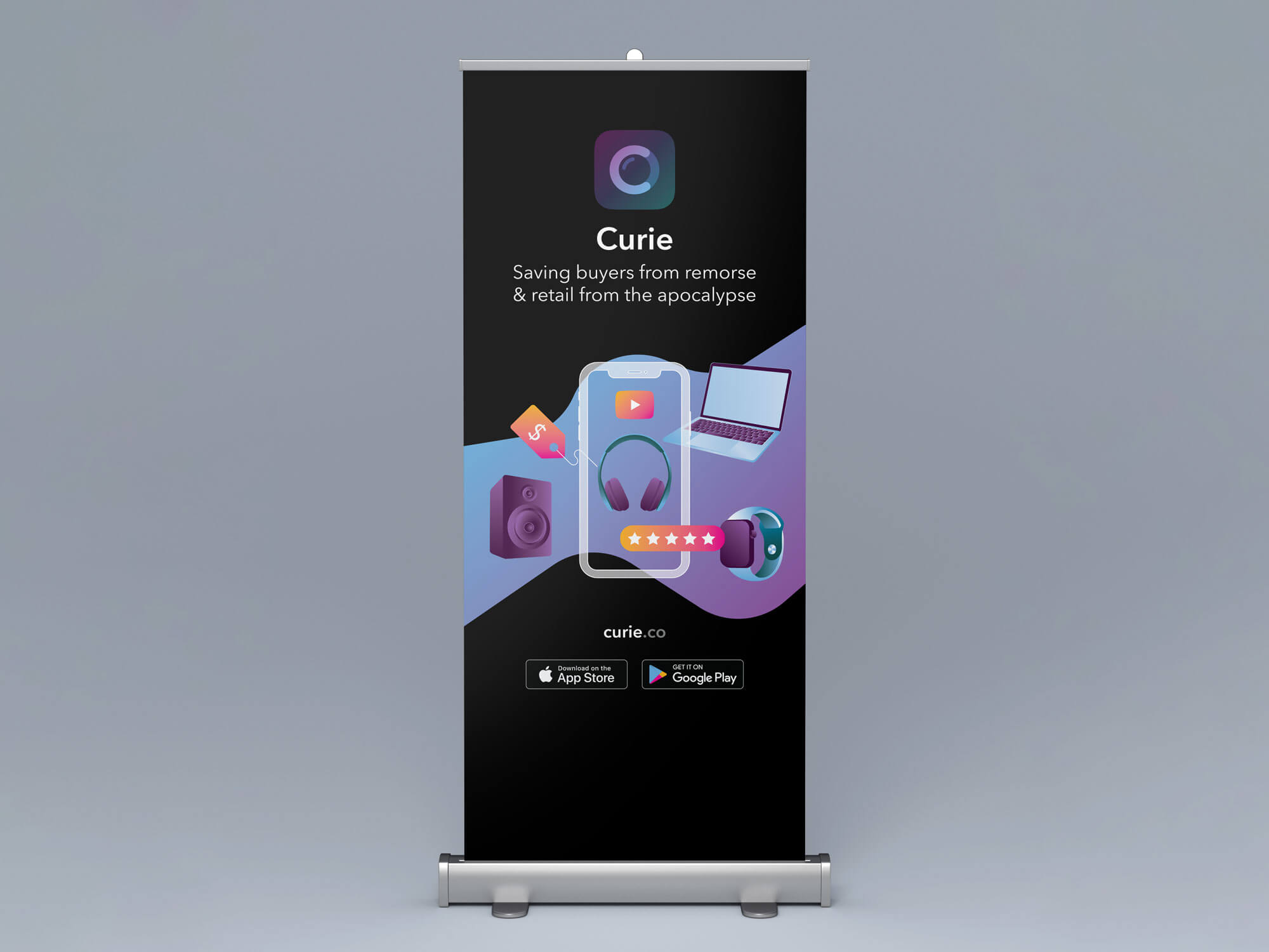Curie tradeshow banner