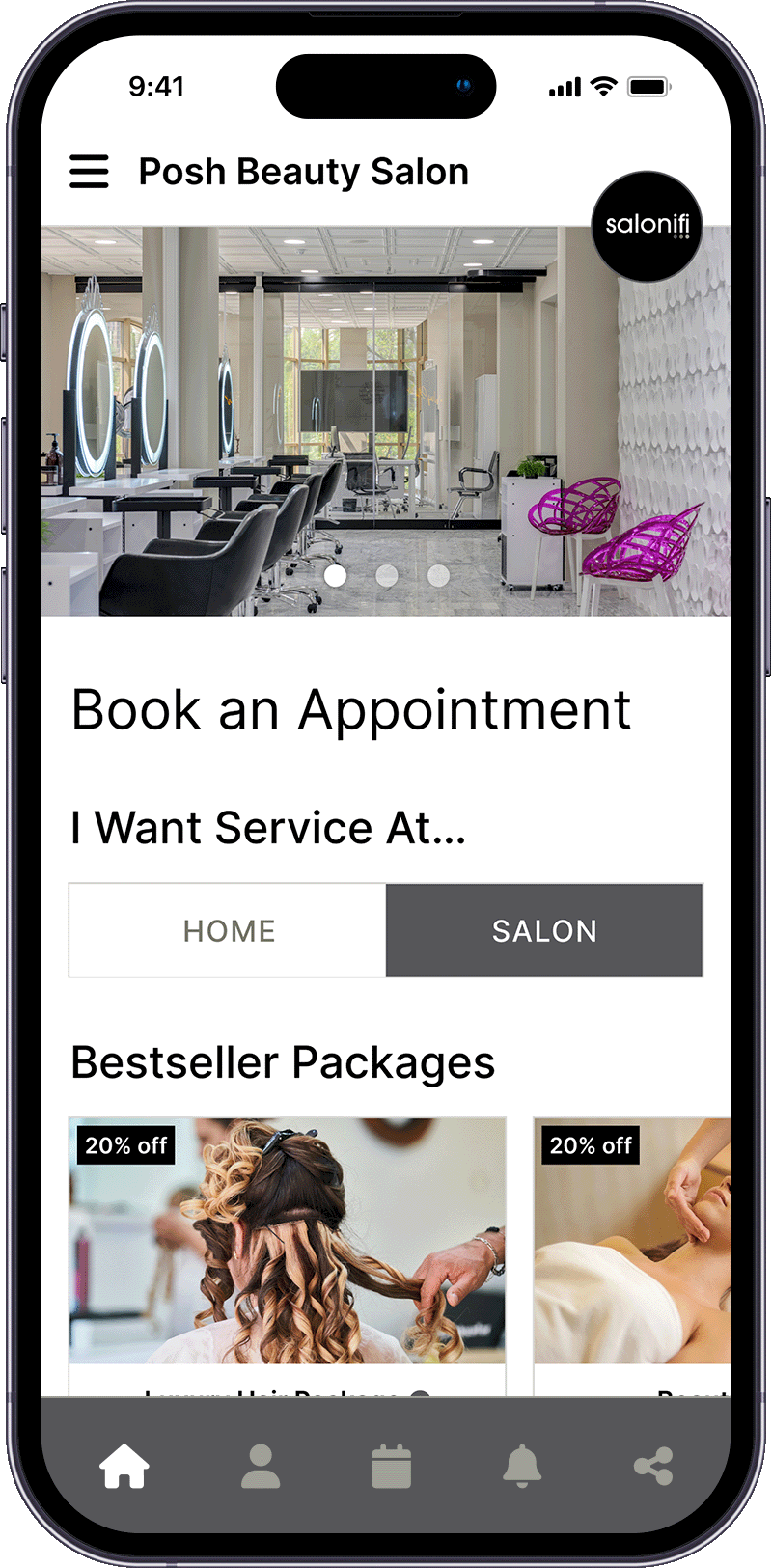 Salonifi redesigned booking UI