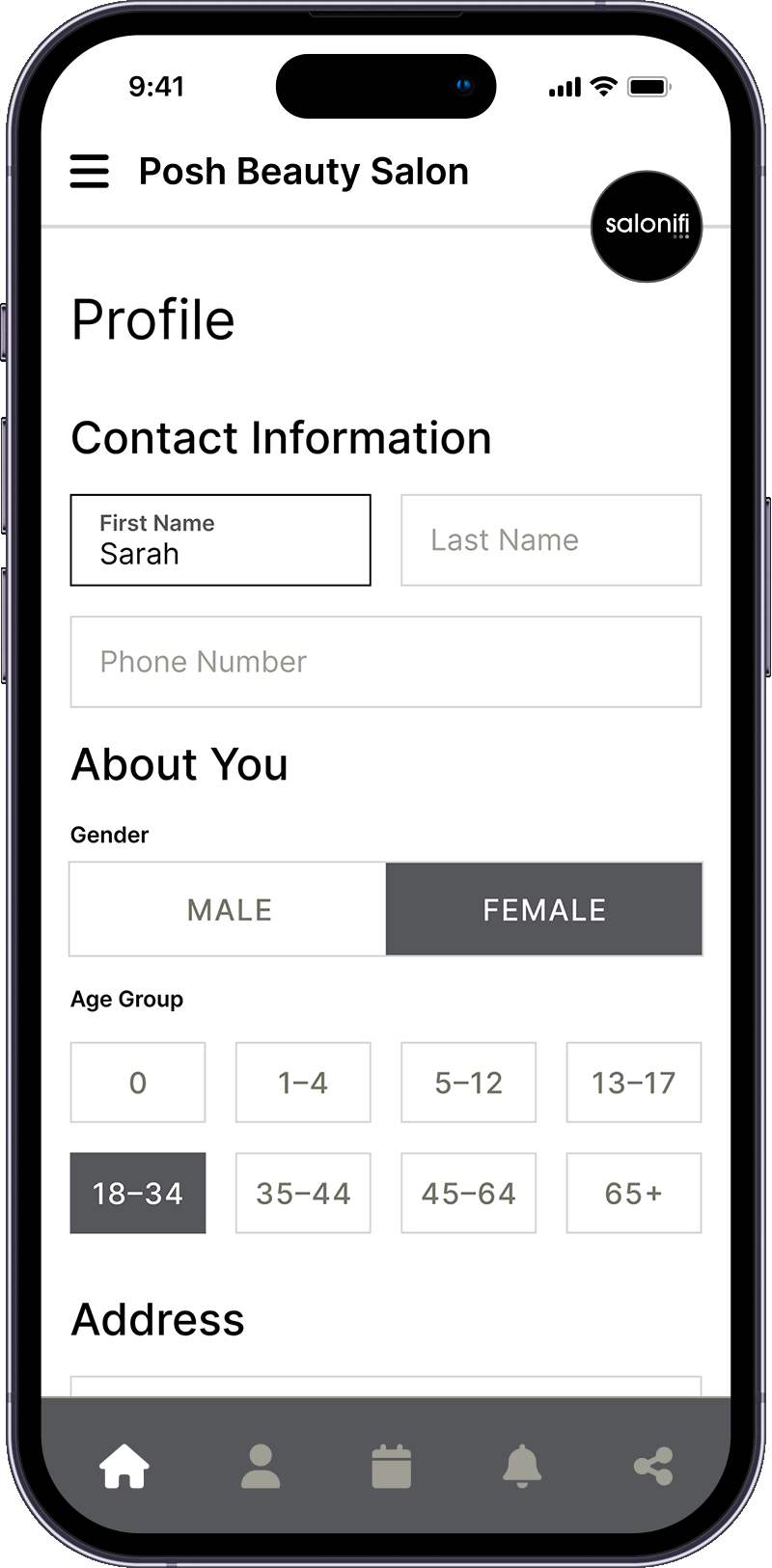 Salonifi redesigned booking profile UI